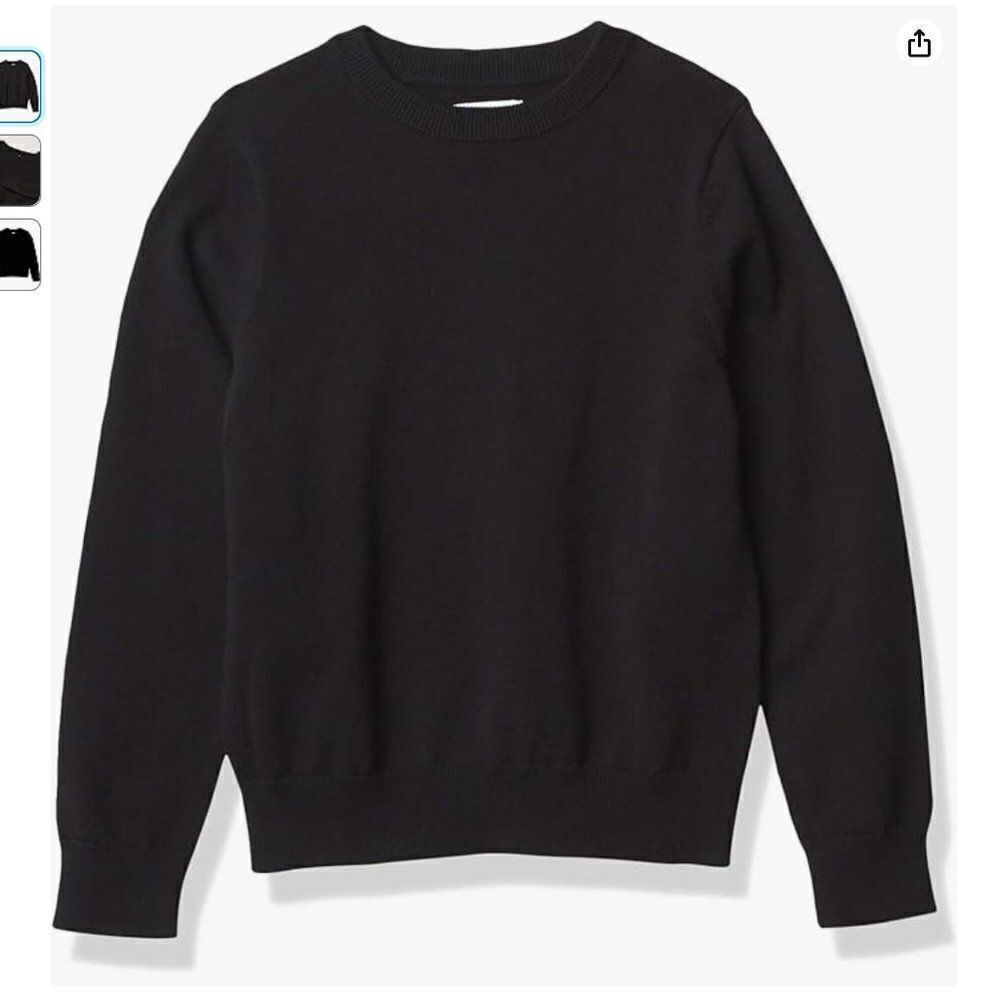5/$25 Amazon Essentials Boys Black Crewneck Sweatshirt Size Small